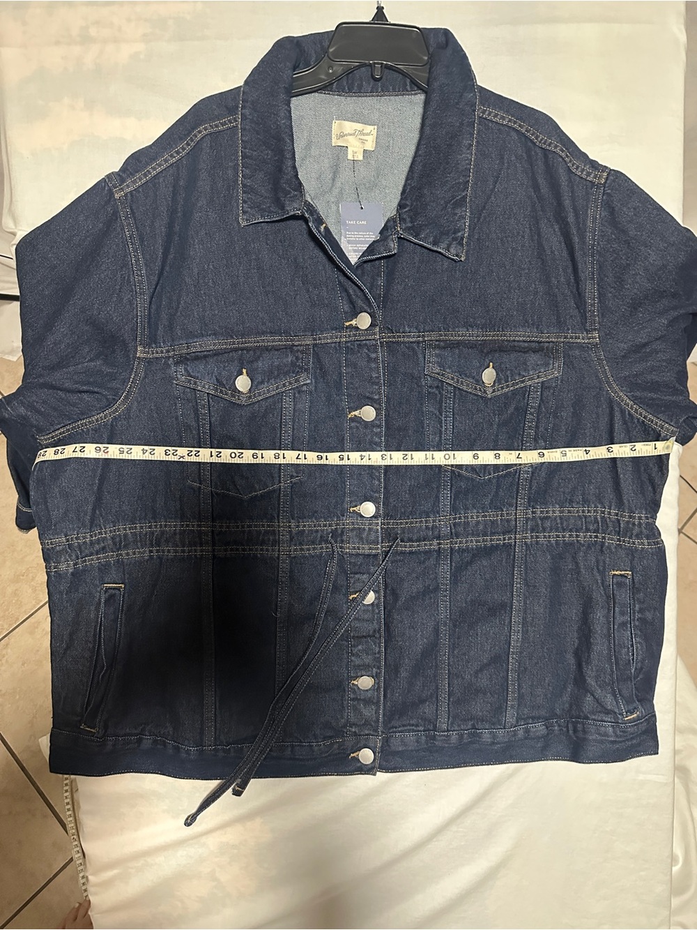 Universal Thread Dark Blue Denim Drawstring Jacket - Picture 9 of 11